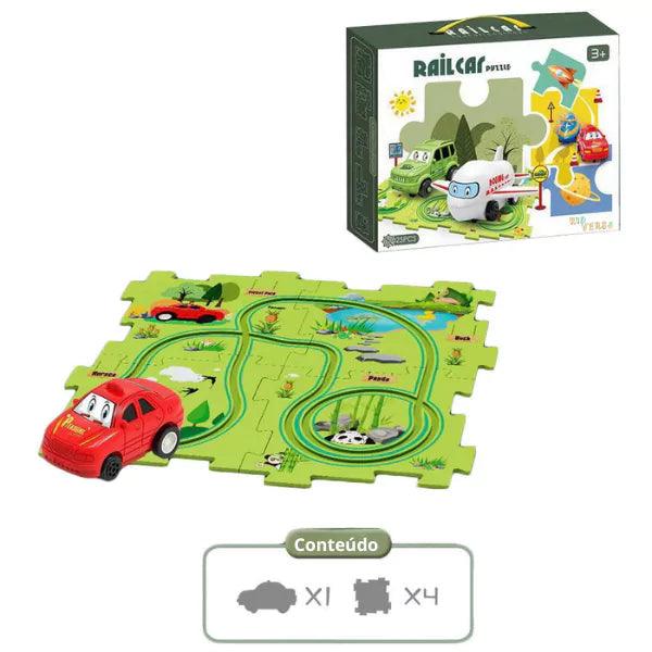 Carrinho com Trilha Quebra-Cabeça Educativa RailCar - Frete Grátis e 21% OFF