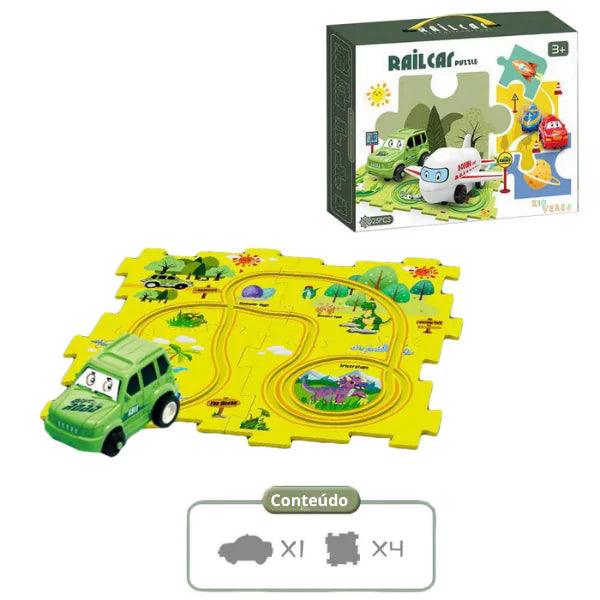 Carrinho com Trilha Quebra-Cabeça Educativa RailCar - Frete Grátis e 21% OFF