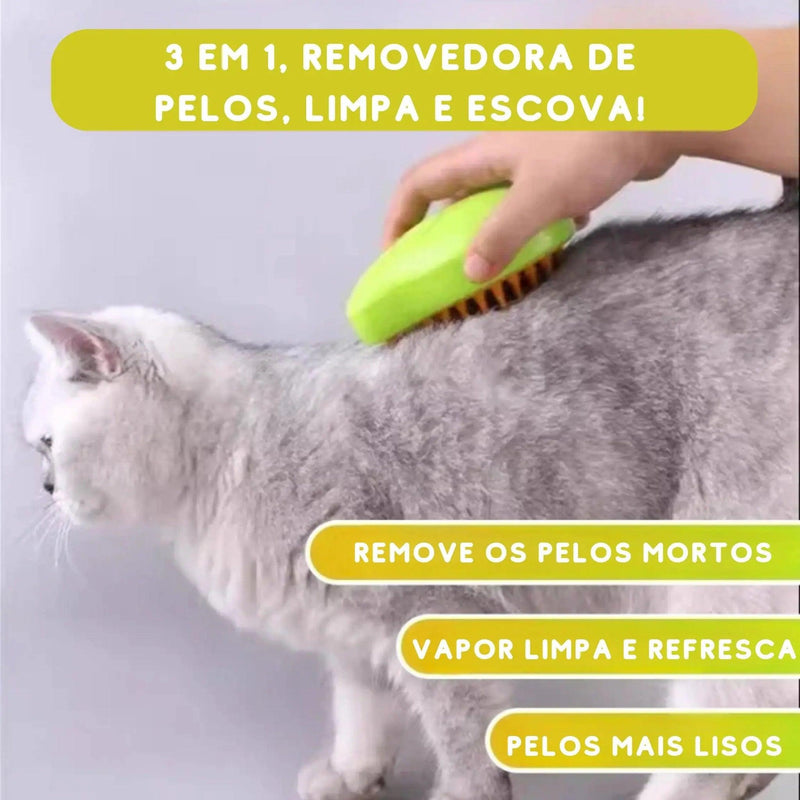 Escova a Vapor para pet 3 em 1 - Frete Grátis - Últimas Unidades e Último Dia na Promoção 🔥